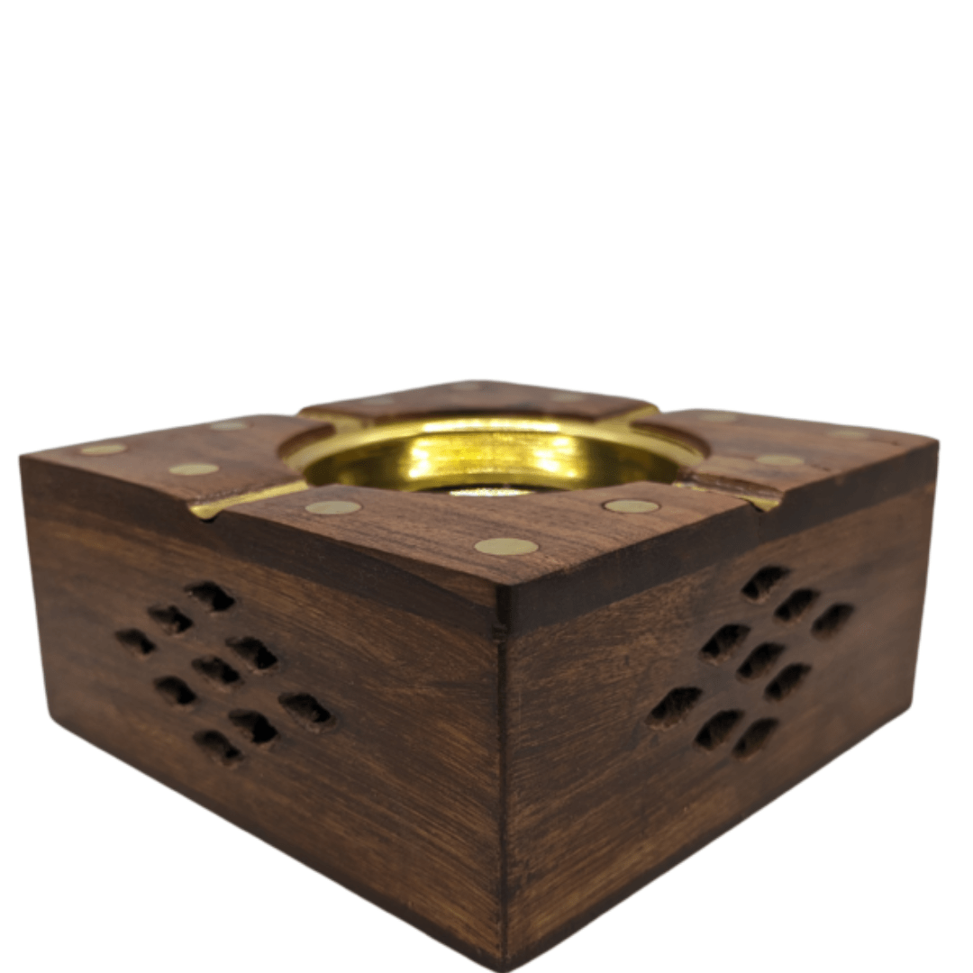 WOODEN CIGARETTE ASH TRAAY 4 x 4 Inch - AlifdukanAlifdukan types here :)
