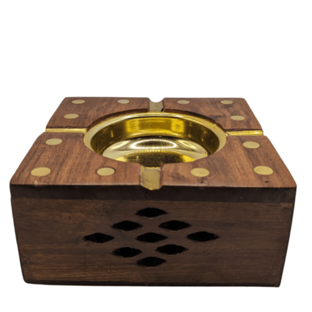 WOODEN CIGARETTE ASH TRAAY 4 x 4 Inch - AlifdukanAlifdukan types here :)
