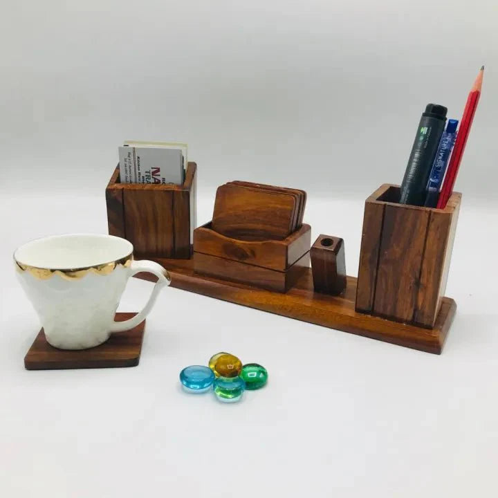 Wooden Desk Organizer (For Office Table) - AlifdukanAlifdukan types here :)