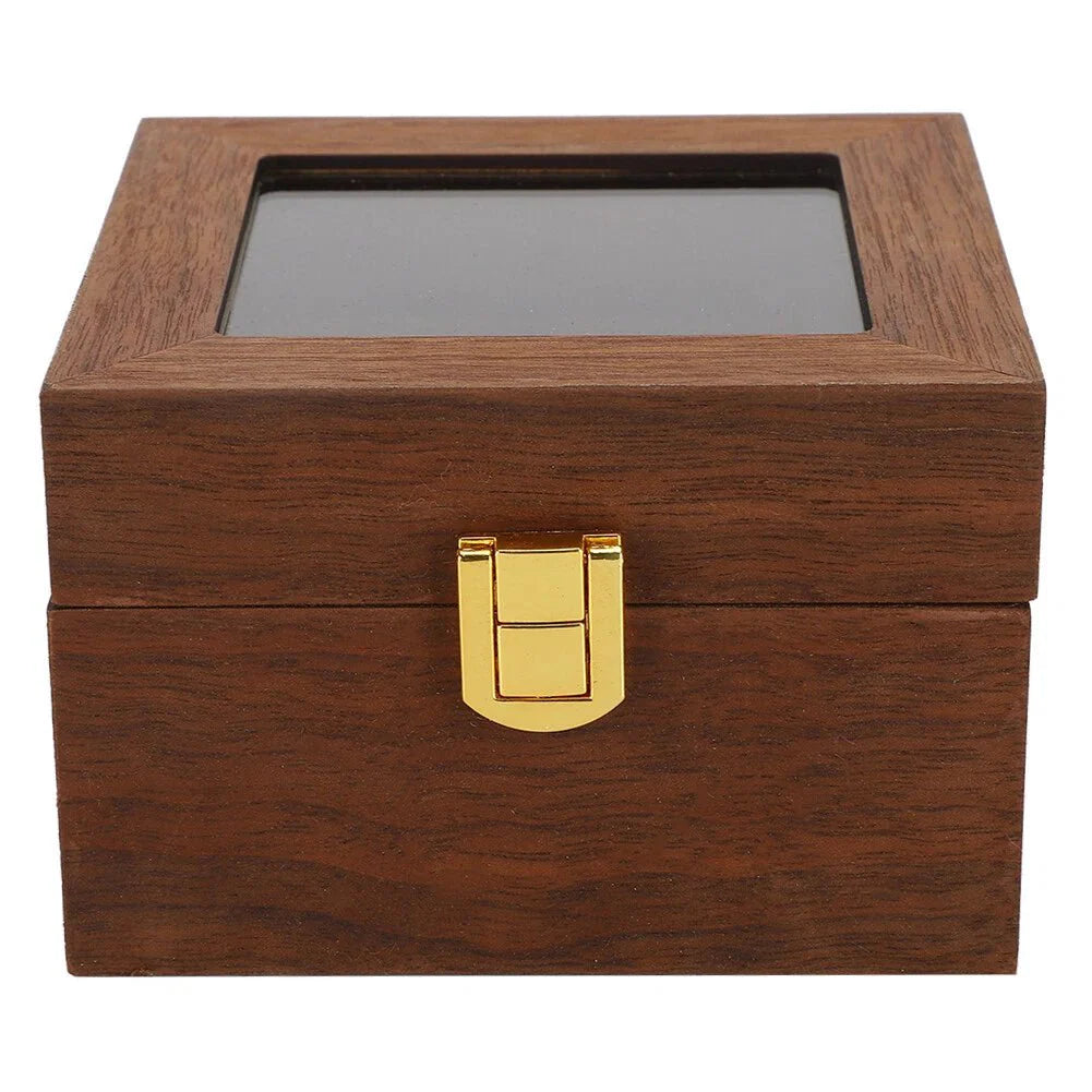 Wooden Watch Case 1 Slot Clamshell Watch Storage Box Organizer Black Walnut CHW - AlifdukanAlifdukan types here :)