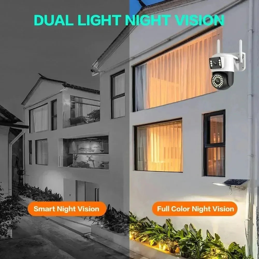 YOOSEE HD 8MP Wifi PTZ camera Dual Lens Dual Screens Color Night Auto Tracking Two Way Audio Outdoor Waterproof CCTV Camera Cam - AlifdukanAlifdukan types here :)